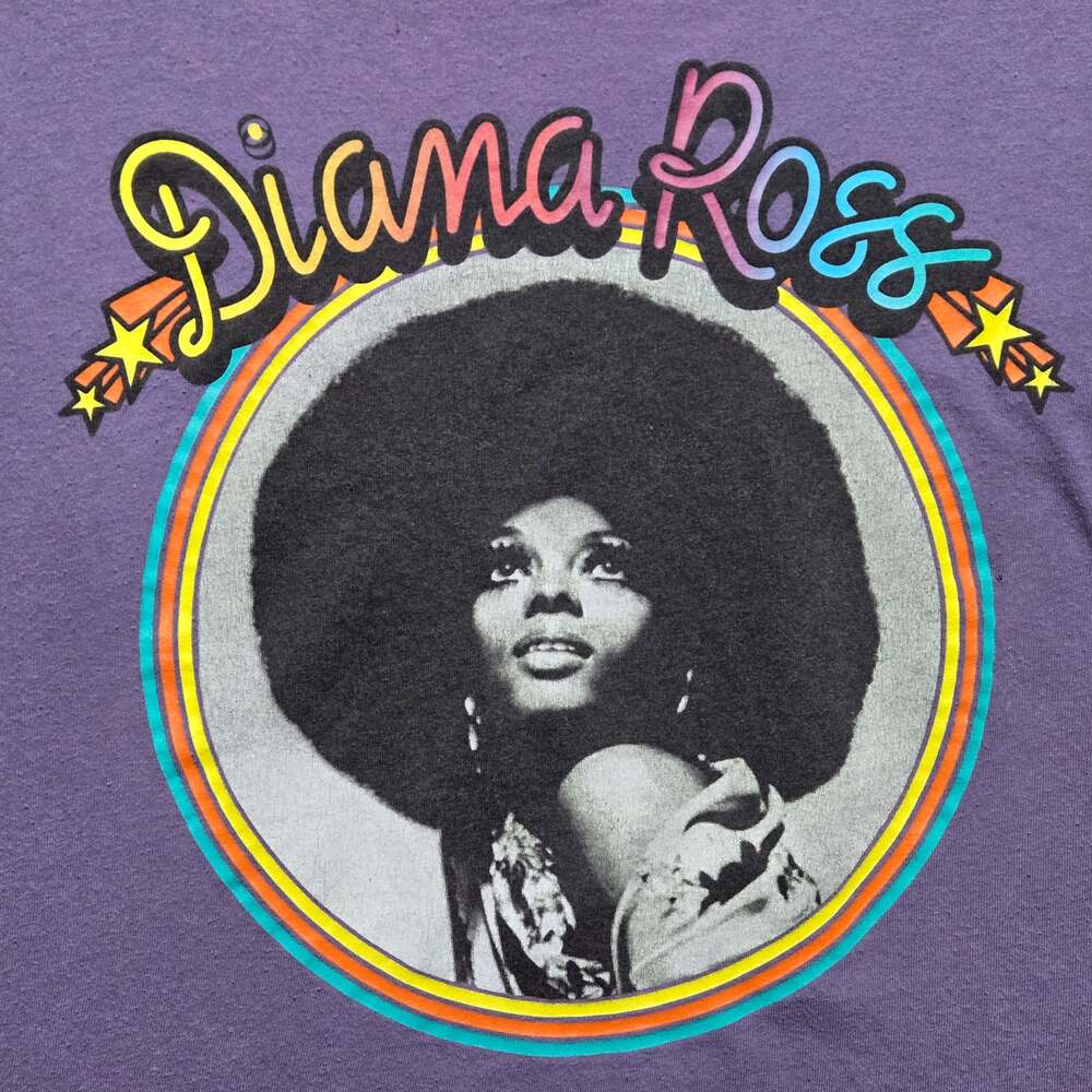 Old Navy Diana Ross Graphic Circle Portrait Retro Purple T-Shirt Size XS